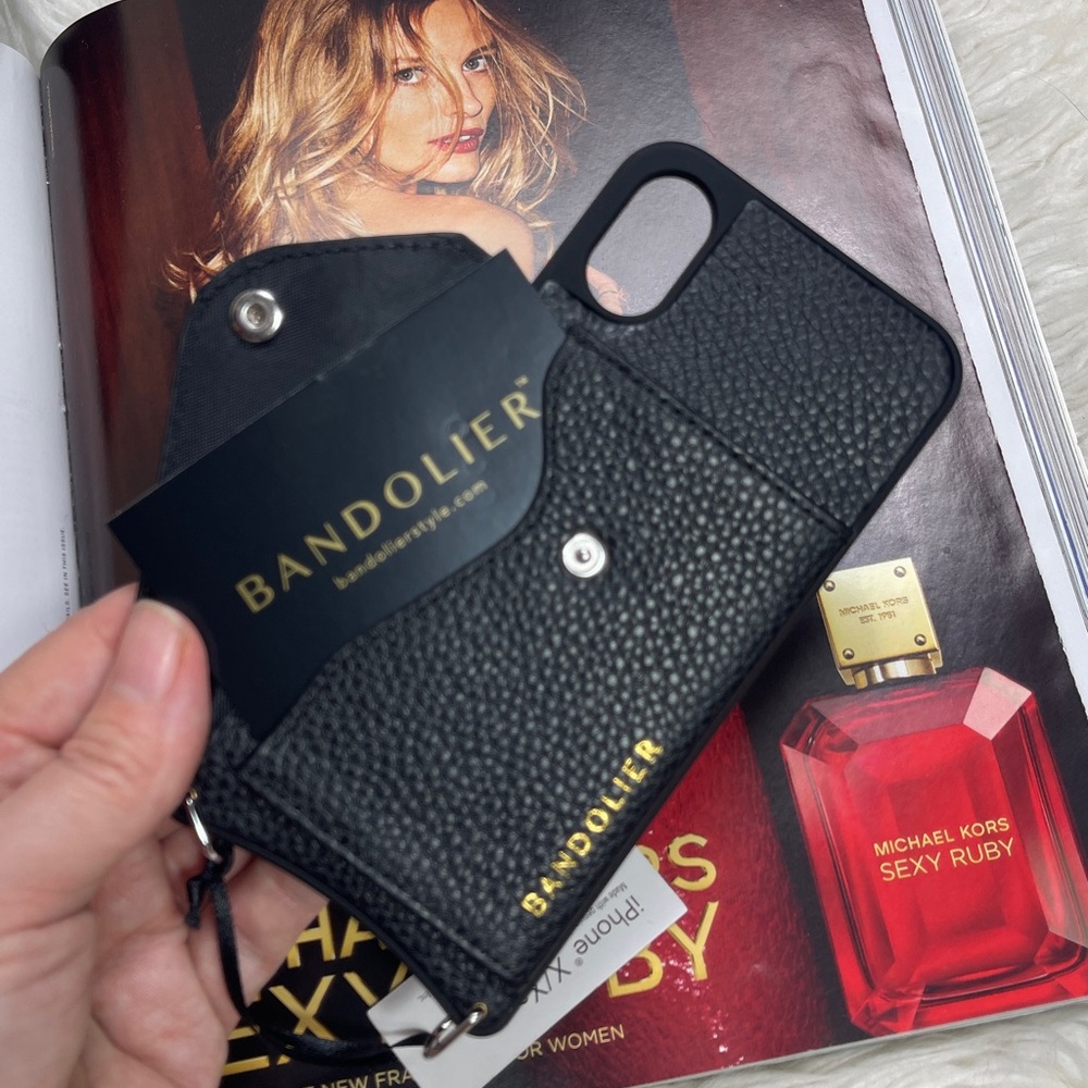 New Bandolier Black Pebbled Leather iPhone X/Xs Phone Case